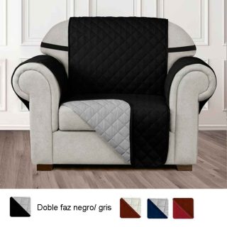 Protector Sofá Negro-Gris Microfibra 1 Puesto
