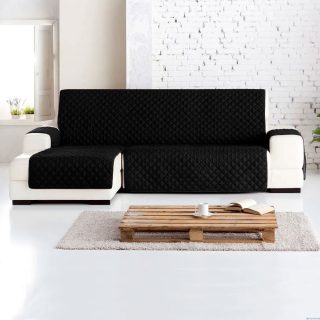 Protector Sofá en L Negro-Gris Lado Izquierdo