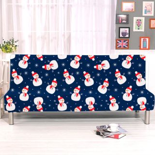 Funda para sofá cama convertible Navidad Azul Ajustable