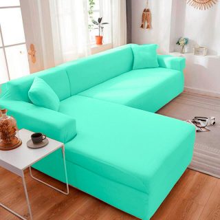Protector de Sofá en L funda ajustable Verde Menta Izquierdo