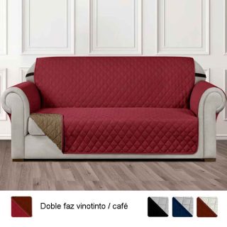Protector Sofá Vinotinto-Café Microfibra 2 Puestos