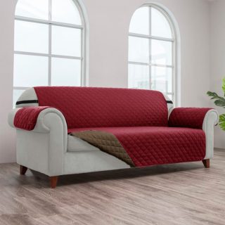 Protector Sofá Vinotinto-Café Microfibra 3 Puestos